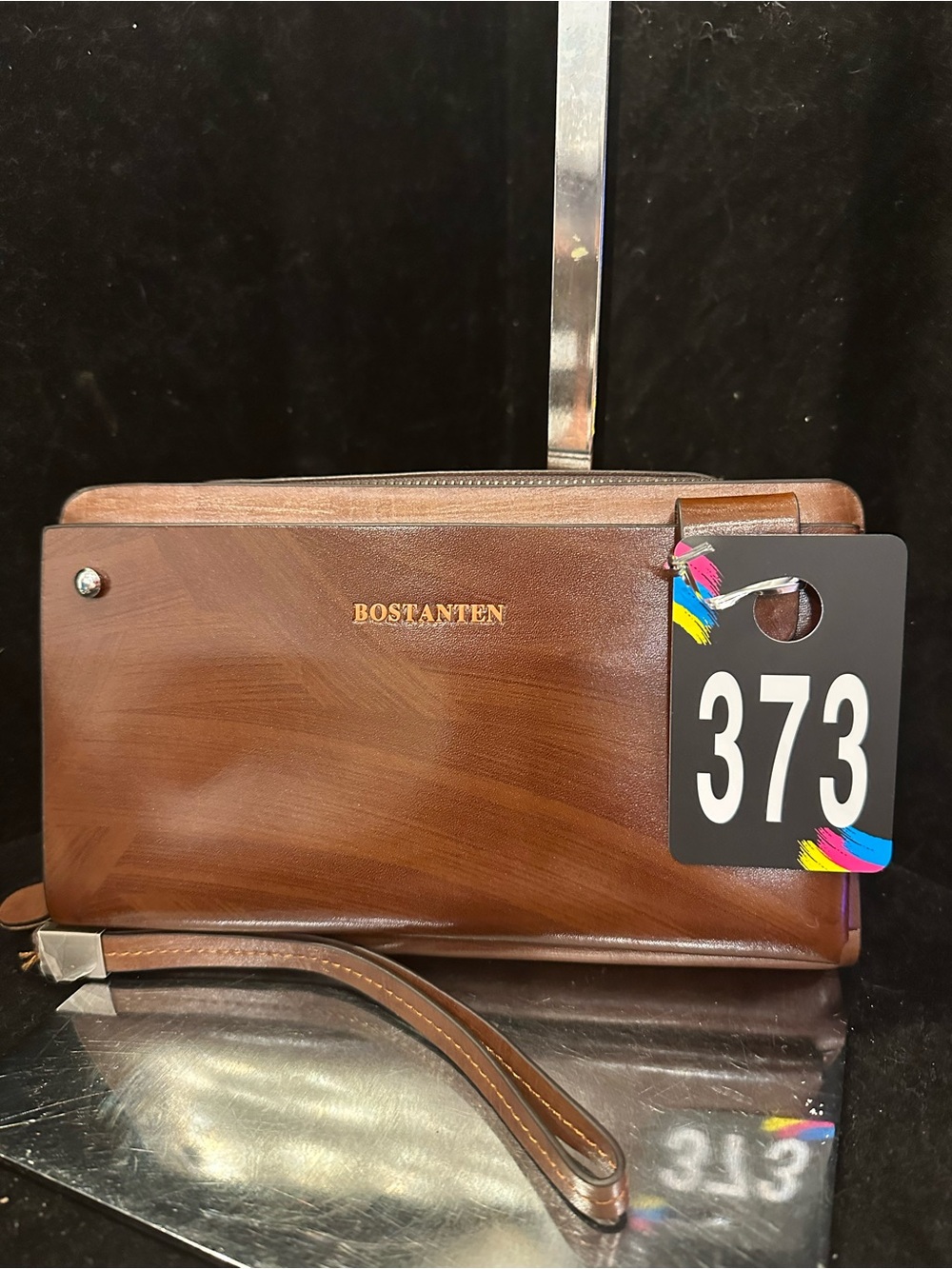 Bostanten #373 Brown Leather Unisex Wristlet Bag